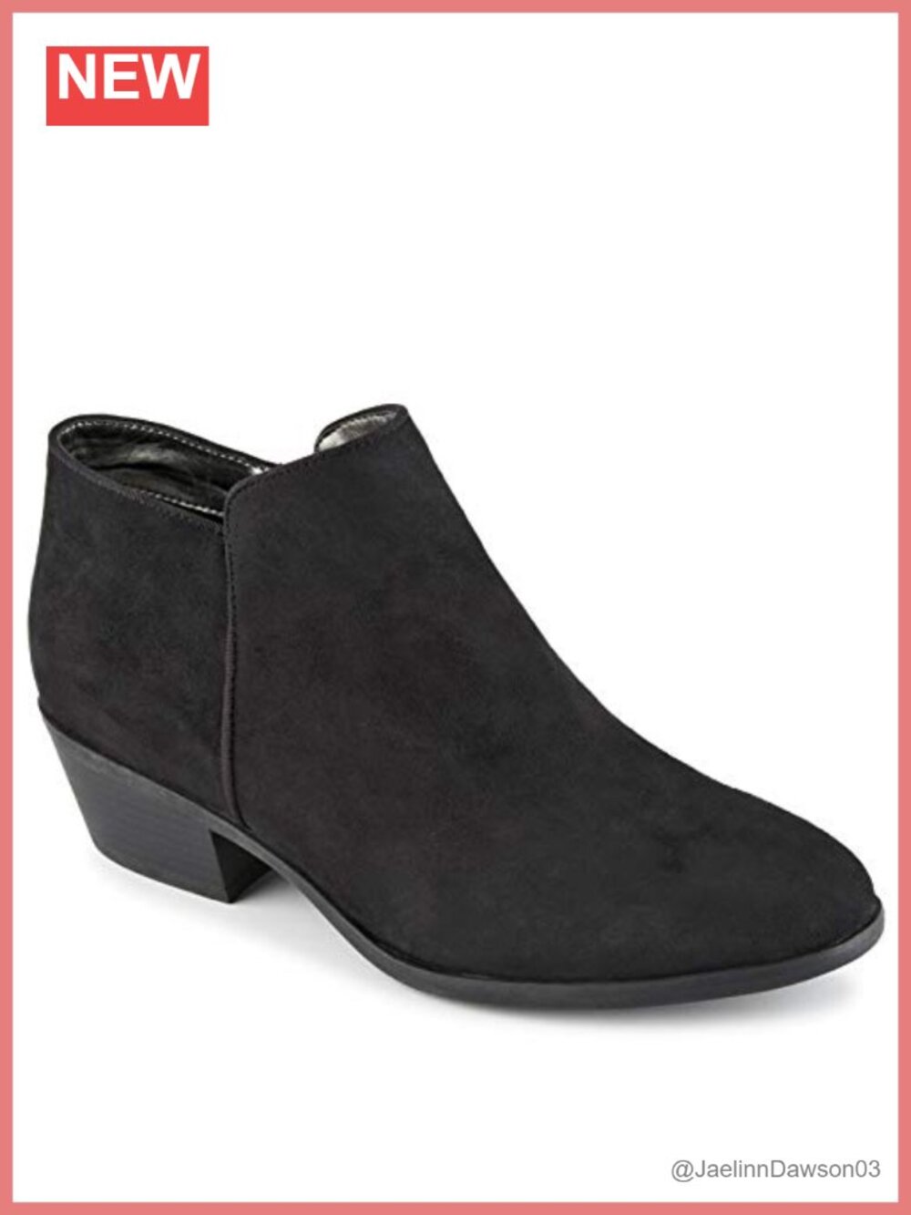 Low Block Heel Slip-On Ankle Booties Almond Toe Zipper Microfiber